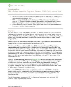 Merit-Based Incentive Payment System: 2018 Performance Year