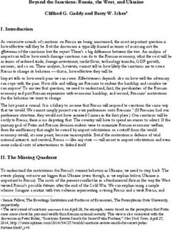 Beyond the Sanctions: Russia, the West, and Ukraine Clifford G. Gaddy and Barry W. Ickes1