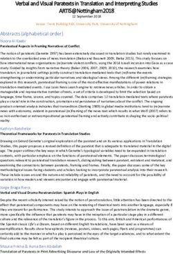 Verbal and Visual Paratexts in Translation and Interpreting Studies ARTIS@Nottingham2018