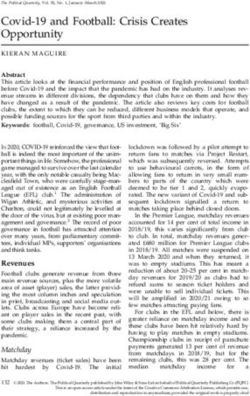Covid-19 and Football: Crisis Creates Opportunity - ScienceOpen