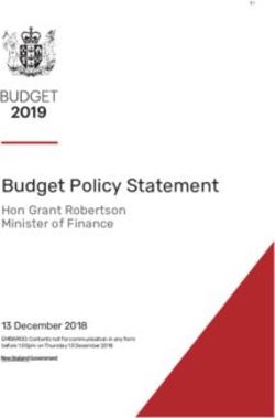 Budget Policy Statement - Hon Grant Robertson Minister of Finance 13 December 2018 - Budget.govt.nz