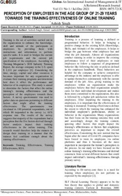 PERCEPTION OF EMPLOYEES IN THE AGE GROUP OF 21-29 YEARS TOWARDS THE TRAINING EFFECTIVENESS OF ONLINE TRAINING