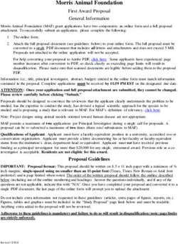 Morris Animal Foundation - First Award Proposal