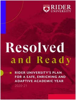 Resolved and Ready RIDER UNIVERSITY'S PLAN FOR A SAFE, ENRICHING AND ADAPTIVE ACADEMIC YEAR
