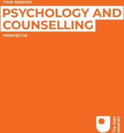 PSYCHOLOGY AND COUNSELLING - YOUR 2020/2021 PROSPECTUS