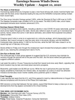 Earnings Season Winds Down Weekly Update - August 10, 2020