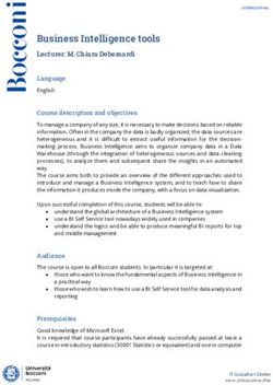 Business Intelligence tools - Lecturer: M. Chiara Debernardi