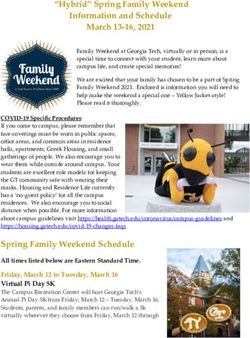 "Hybrid" Spring Family Weekend Information and Schedule March 13-16, 2021