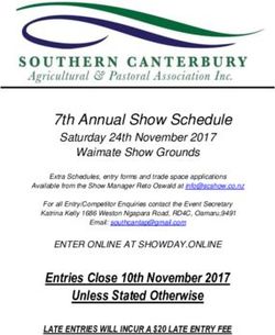 7th Annual Show Schedule - Saturday 24th November 2017