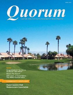 Oasis Country Club Homeowners Association - Coachella Valley Community Associations Institute Magazine