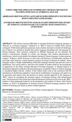 ETHNIC ORIENTED APPROACH TO IMPERATIVE MOOD EXAMINATION IN TEACHING OF RUSSIAN AS A FOREIGN LANGUAGE
