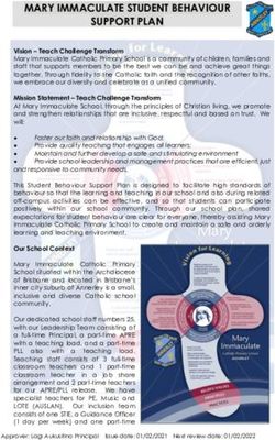 MARY IMMACULATE STUDENT BEHAVIOUR SUPPORT PLAN