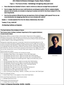 2021 Global Architecture Exchanges: People, Planet, Profession Topic 2 - The Future of cities - Revitalising/ reimagining cities post-Covid