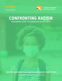 CONFRONTING RACISM OVERCOMING COVID-19 & ADVANCING HEALTH EQUITY - REPORT - California ...