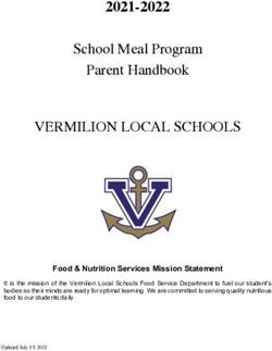 VERMILION LOCAL SCHOOLS - 2021-2022 School Meal Program Parent Handbook