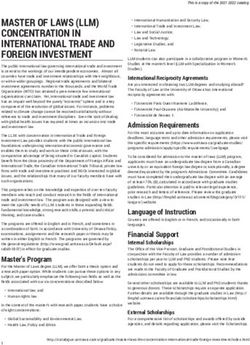 MASTER OF LAWS (LLM) CONCENTRATION IN INTERNATIONAL TRADE AND FOREIGN INVESTMENT