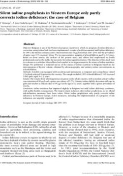 Silent iodine prophylaxis in Western Europe only partly corrects iodine deciency; the case of Belgium