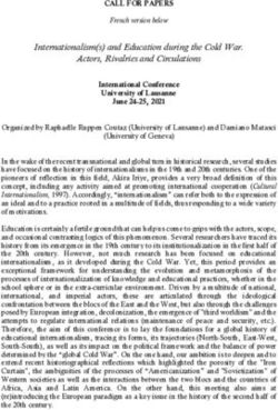 Internationalism(s) and Education during the Cold War. Actors, Rivalries and Circulations