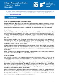 Refugee Response Coordination Coronavirus - Update March 2021 - UNHCR data ...