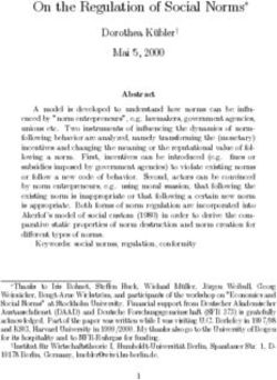 On the Regulation of Social Norms - Dorothea Küblery Mai 5, 2000