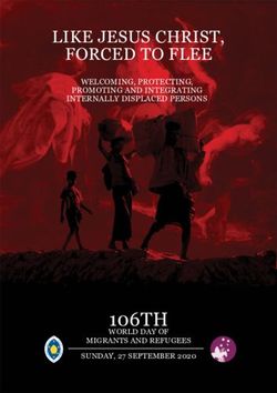 106TH - LIKE JESUS CHRIST, FORCED TO FLEE WELCOMING, PROTECTING, PROMOTING AND INTEGRATING INTERNALLY DISPLACED PERSONS - "Like Jesus Christ ...