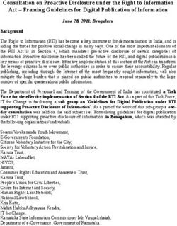 Consultation on Proactive Disclosure under the Right to Information Act - Framing Guidelines for Digital Publication of Information