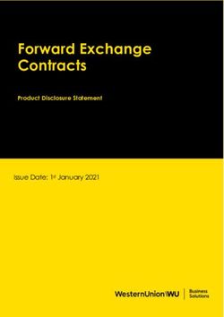Forward Exchange Contracts - Issue Date: 1st January 2021 Product Disclosure Statement - Western Union Business ...