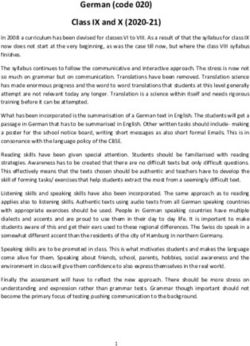 German (code 020) Class IX and X (2020-21) - CBSE Academic