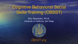 Cognitive Behavioral Social Skills Training (CBSST) - Eric Granholm, Ph ...