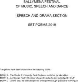 BALLYMENA FESTIVAL OF MUSIC, SPEECH AND DANCE SPEECH AND DRAMA SECTION SET POEMS 2019