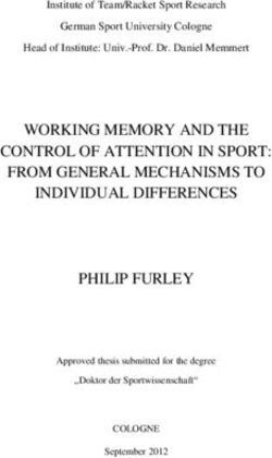 WORKING MEMORY AND THE CONTROL OF ATTENTION IN SPORT: FROM GENERAL MECHANISMS TO INDIVIDUAL DIFFERENCES PHILIP FURLEY