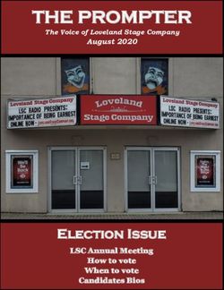 THE PROMPTER - Election Issue - August 2020 - Loveland Stage Company