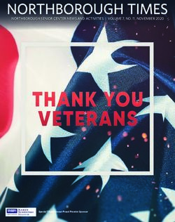 NORTHBOROUGH SENIOR CENTER NEWS AND ACTIVITIES | VOLUME 7, NO. 11, NOVEMBER 2020 - Town of Northborough