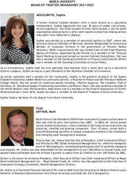 BROCK UNIVERSITY BOARD OF TRUSTEES BIOGRAPHIES 2021-2022