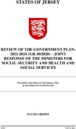STATES OF JERSEY REVIEW OF THE GOVERNMENT PLAN: 2021-2024 (S.R.10/2020) - JOINT RESPONSE OF THE MINISTERS FOR SOCIAL SECURITY AND HEALTH AND ...