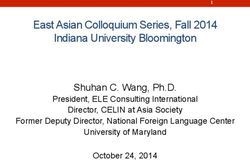East Asian Colloquium Series, Fall 2014 Indiana University Bloomington