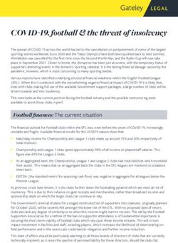 COVID-19, football & the threat of insolvency