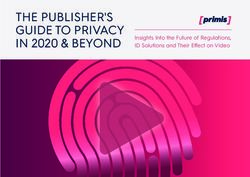 THE PUBLISHER'S GUIDE TO PRIVACY IN 2020 & BEYOND - Insights Into the Future of Regulations, ID Solutions and Their Effect on Video - Primis