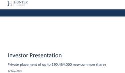 Investor Presentation - Private placement of up to 190,454,000 new common shares 22 May 2019 - Webflow