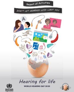 Hearing for life - Report o f A ctivities - WORLD HEARING DAY 2020 - World Health Organization