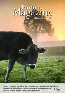 Purton Magazine December 2019 - Livestock played a key role in the Christmas story, and this year we've learnt about the ups and downs of farm ...