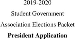 Student Government Association Elections Packet - President Application 2019-2020