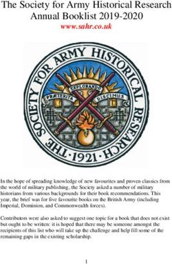 The Society for Army Historical Research Annual Booklist 2019-2020