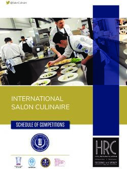 INTERNATIONAL SALON CULINAIRE - SCHEDULE OF COMPETITIONS - @SalonCulinaire