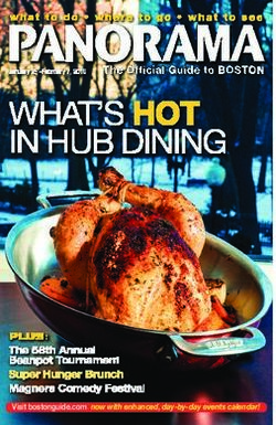 WHAT'S HOT IN HUB DINING - Boston Guide