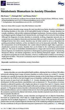 Metabolomic Biomarkers in Anxiety Disorders - MDPI