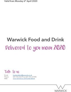 Warwick Food and Drink - Delivered to you menu 2020 Talk to us - University of Warwick
