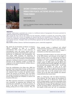 SHORT COMMUNICATION HIMA FOR PEACE: ACTIONS SPEAK LOUDER THAN BIRDS - PARKS, The ...