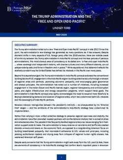 THE TRUMP ADMINISTRATION AND THE 'FREE AND OPEN INDO-PACIFIC'