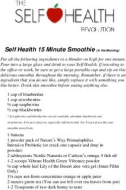 Self Health 15 Minute Smoothie (in the Morning)